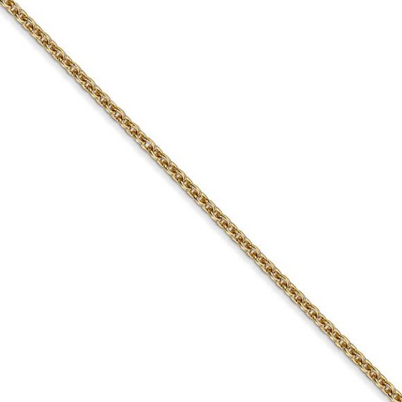 1.8mm, 14k Yellow Gold, Solid Cable Chain Anklet, 9 Inch - Picture 1 of 5
